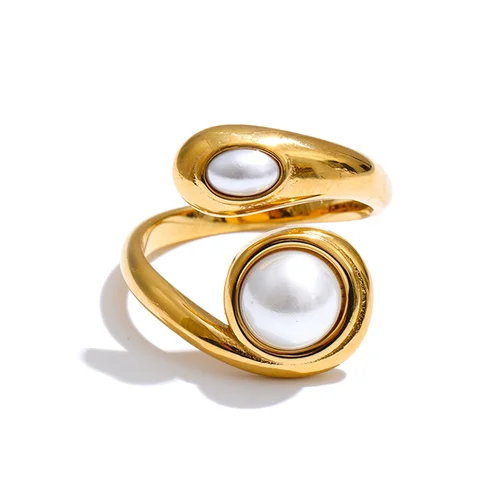 Кольцо Yhpup из тигрового камня с жемчугом для женщин