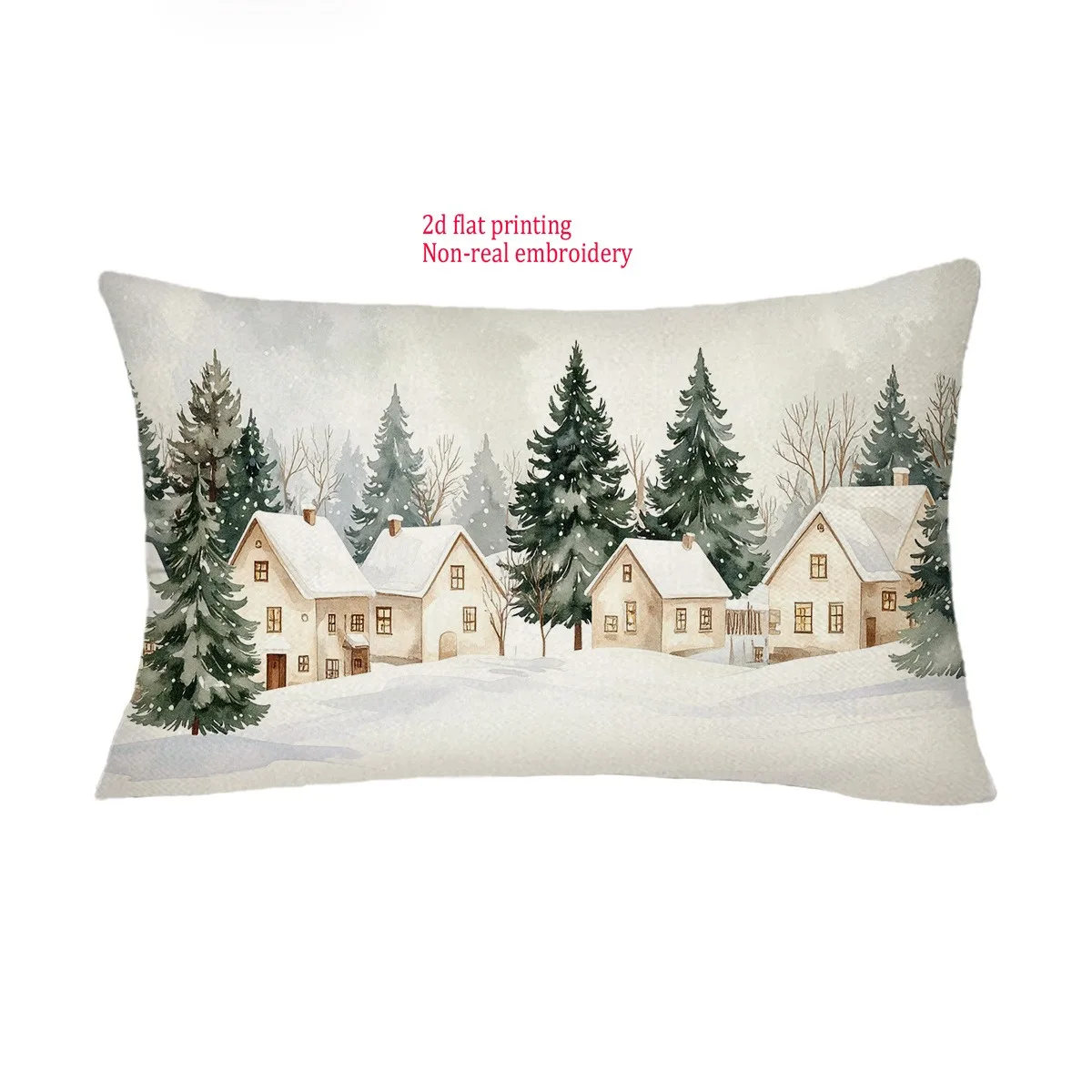 Наволочка полиэстер велюр Рождественская тематика 40x40 см