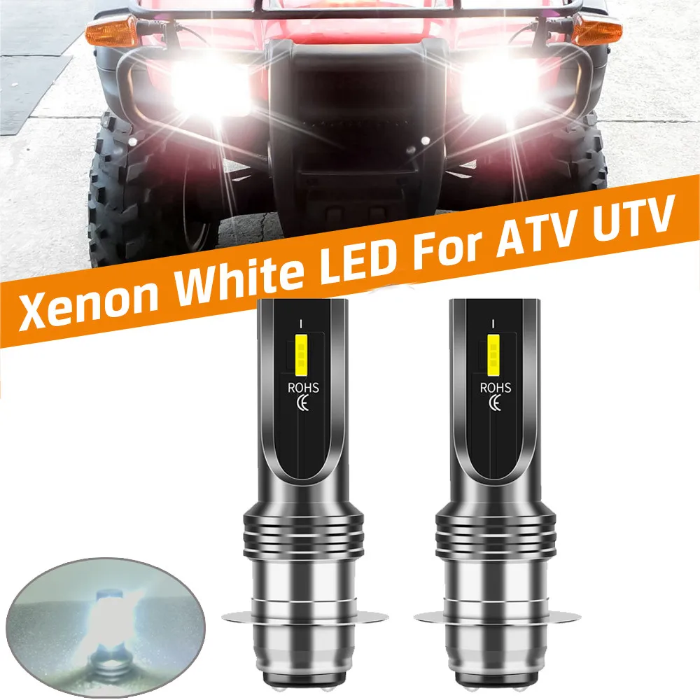 

Светодиодсветодиодный фары P15D H6M, 2 шт., лампы 6000K для ATV/мотоциклов UTV ATV, фары, лампы дальнего/ближнего света