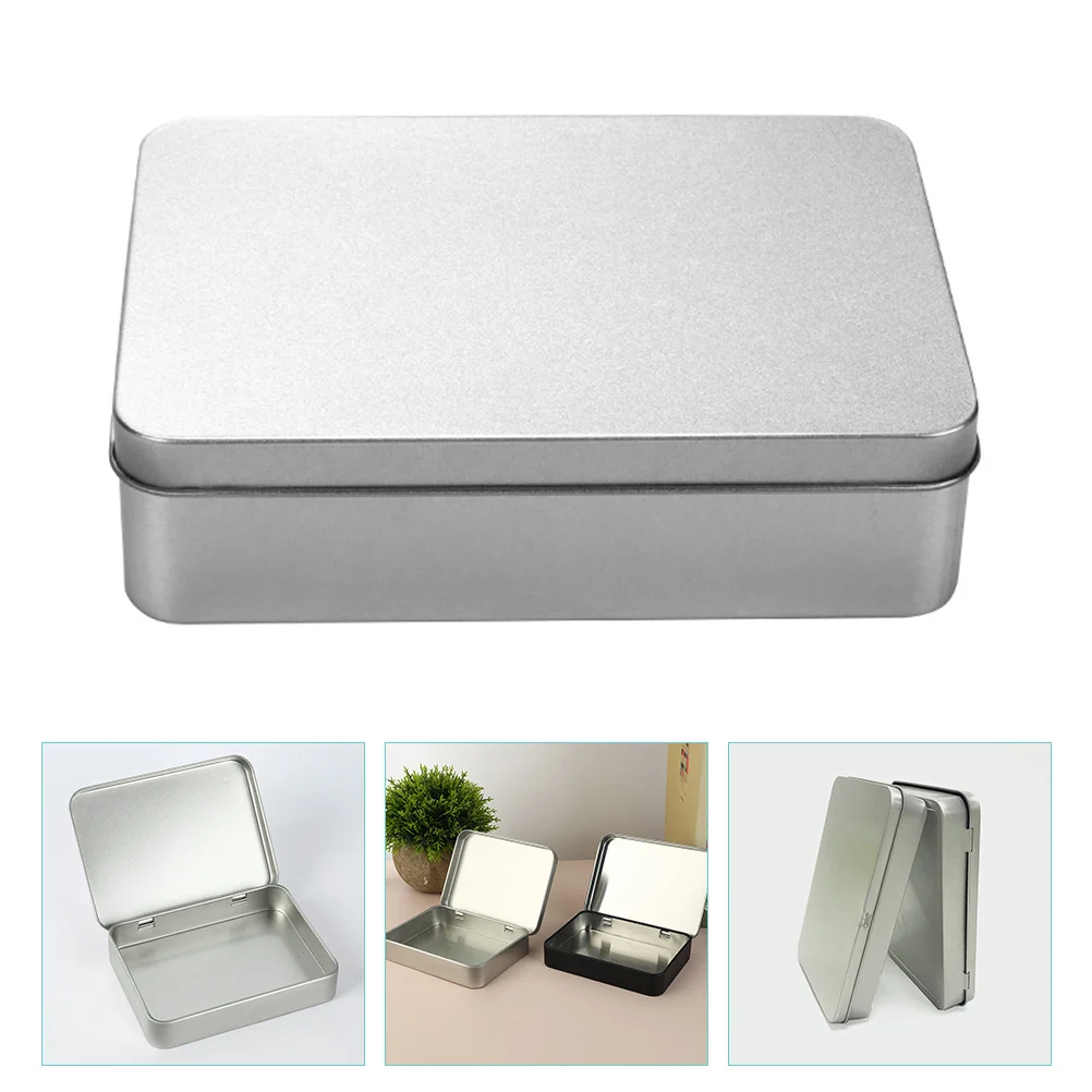 

4 Pcs Rectangular Storage Tin Box Small Tinplate Can Candy Container Tins Metal Lid Containers Cans Holder