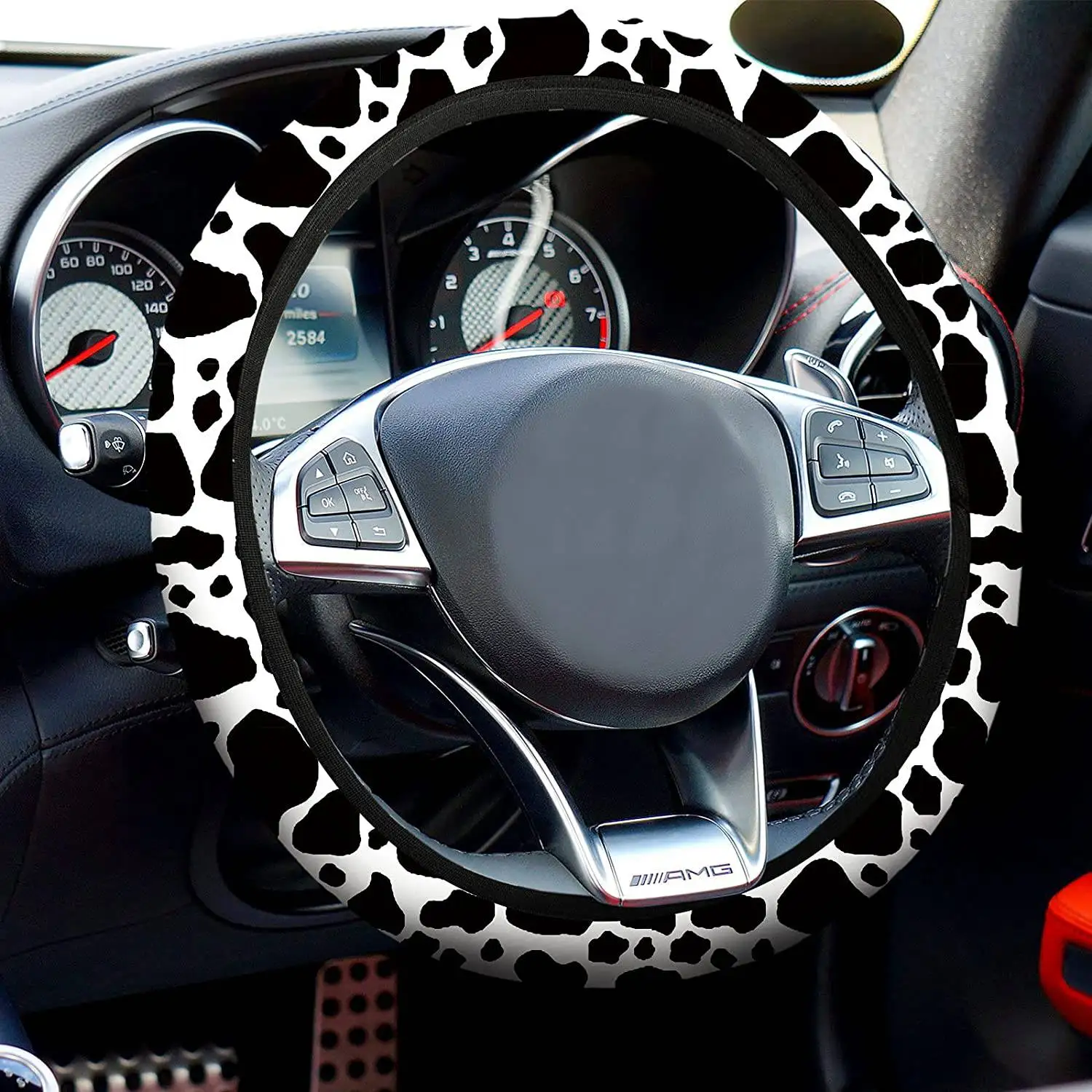 Комплект чехлов на автомобильные сиденья с принтом коровы 10 шт. подкладки для