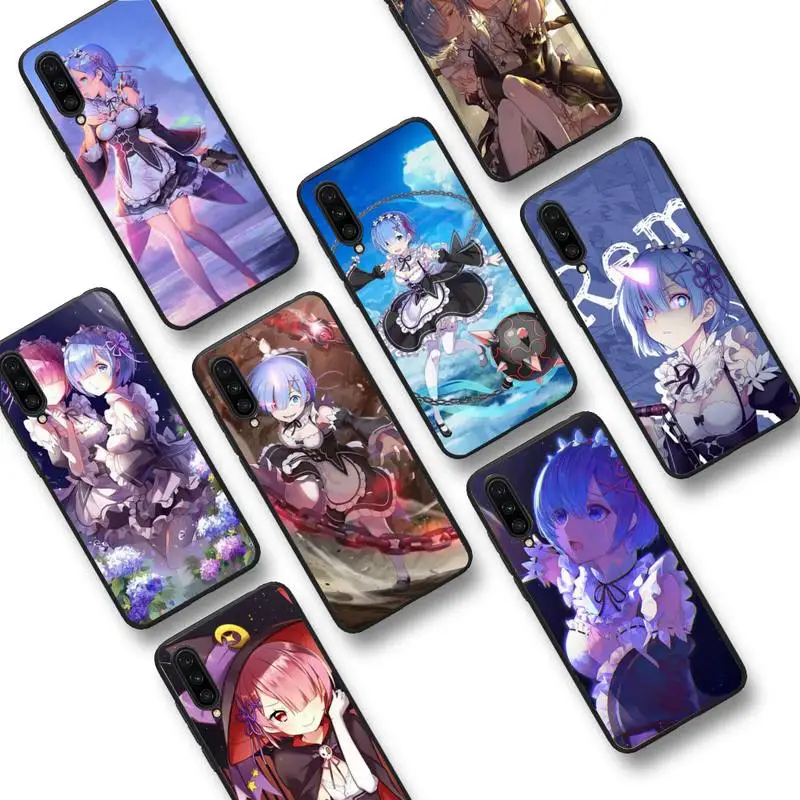 

RE ZERO Ram Rem Anime Phone Case for Samsung S20 lite S21 S10 S9 plus for Redmi Note8 9pro for Huawei Y6 cover