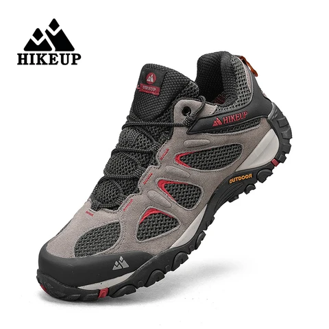 HIKEUP Мужская обувь дышащая брызгозащитная уличная походная обувь альпинистская Спортивная Мужская Охота треккинговые кроссовки