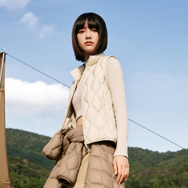 Женский легкий пуховой жилет BOSIDENG уличная ветрозащитная куртка без рукавов для