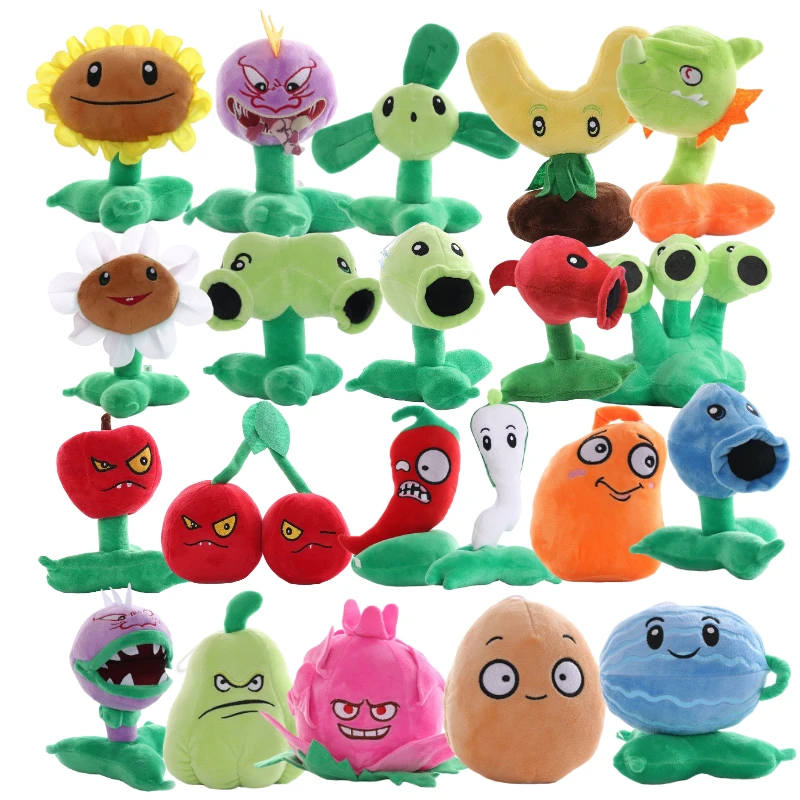 15-20cm Plants VS Zombies 2 Toy Peashooter Timothy Sunflower Plush Toys Cartoon  Anime Cherry Bomb Stuffed Doll  for Child Gift