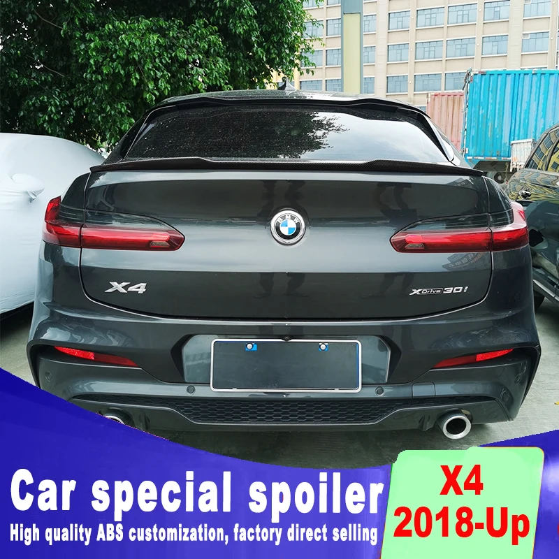 Фото Спойлер для BMW X4 G02 M Xdrive25i 30i, высококачественный задний спойлер из АБС-пластика, глянцевый черный, до 2018 №1