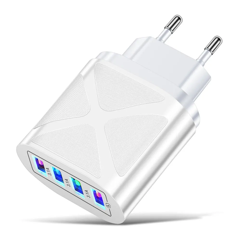 

NEW EU/US 4 Ports USB Charger Quick Charge 5V 3.1A Fast Charging For Samsung Huawei Tablet Smart Phone Adapter