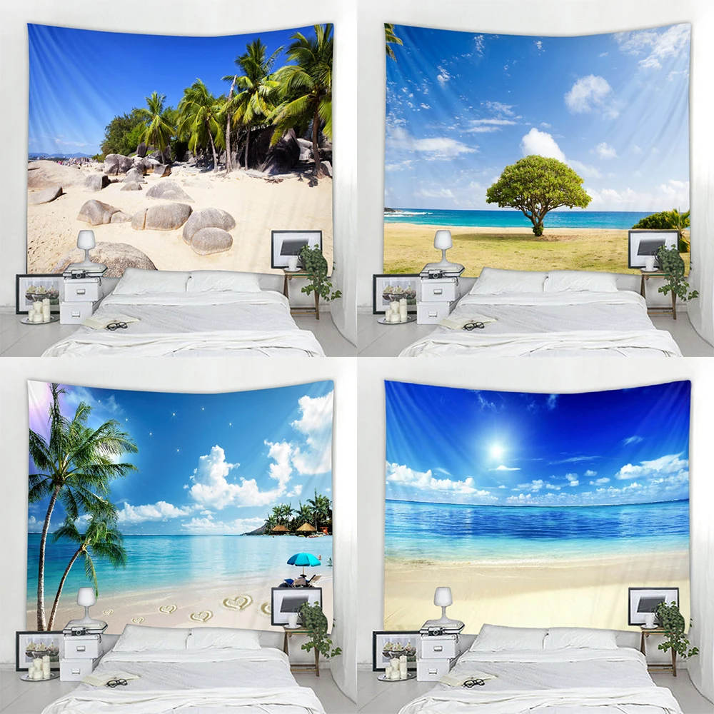 Гобелен Бохо хиппи Декор Пляжный Пейзаж стена Мандала гостиная дом