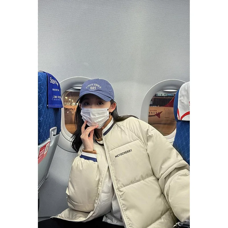 2023 New Winter Down Cotton Jacket women's Korean Fashion Warm Coat Students Baseball Uniform