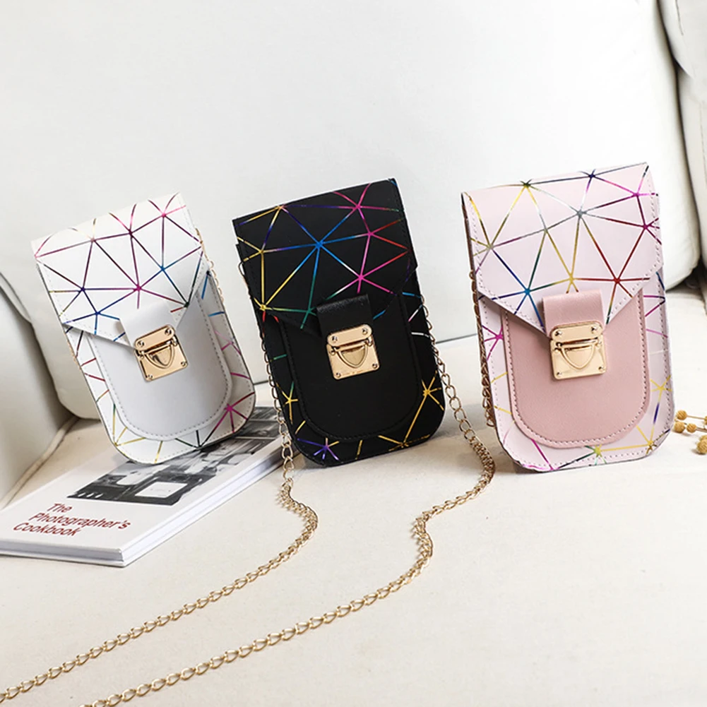 

Модная женская сумка для карт и телефона, 2022, трендовая Изысканная сумка через плечо из искусственной кожи с клапаном и цепочкой, роскошные ...