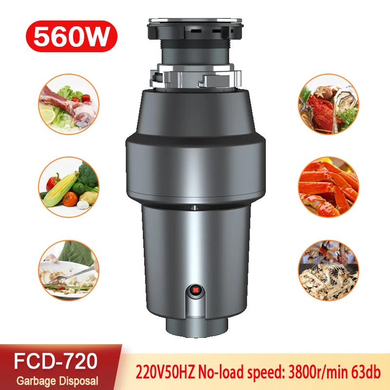 

560W Food Waste Disposer Food Residue Garbage Processor Sewer Rubbish Disposal Crusher Grinder Kitchen Sink Appliance
