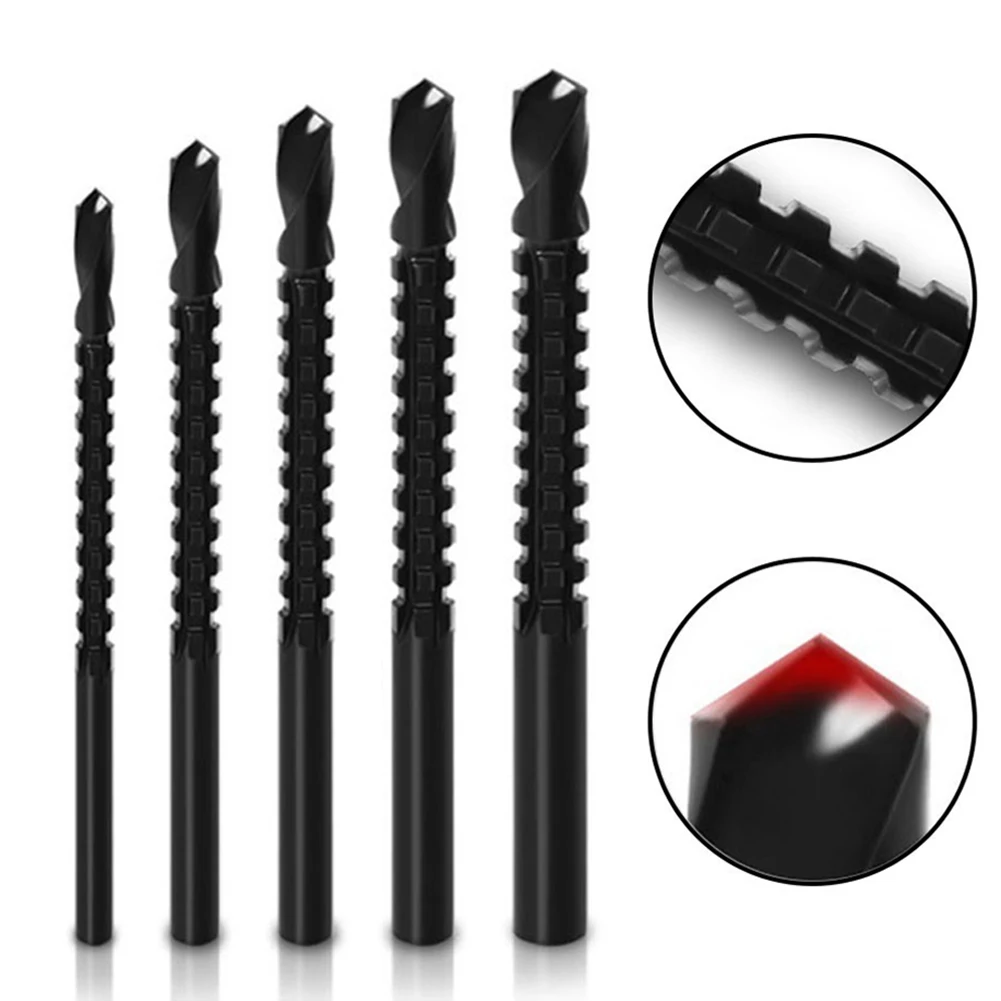 

5PCS 3-8mm HSS Spiral Drill Bits Serrated Grooving Hole Cutting Tap Fully Ground Spiral Groove For Processing Wood Metal