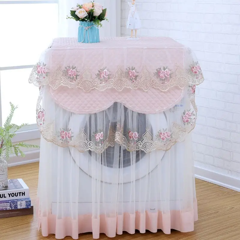 

Lace Waterproof Washing Machine Cover Dust Proof Washing Machine Protector Cover Household Roller Decoration Coversغطاء غسالة او