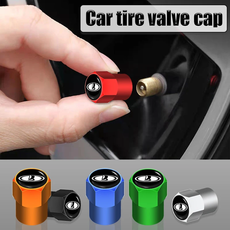 

4Pcs Metal Alloy Car Hub Stem Air Valve Cap for Lada 2105 Vesta Kalina 2 Xray Cross Niva 4x4 Parachoque Priora 210 Accessories