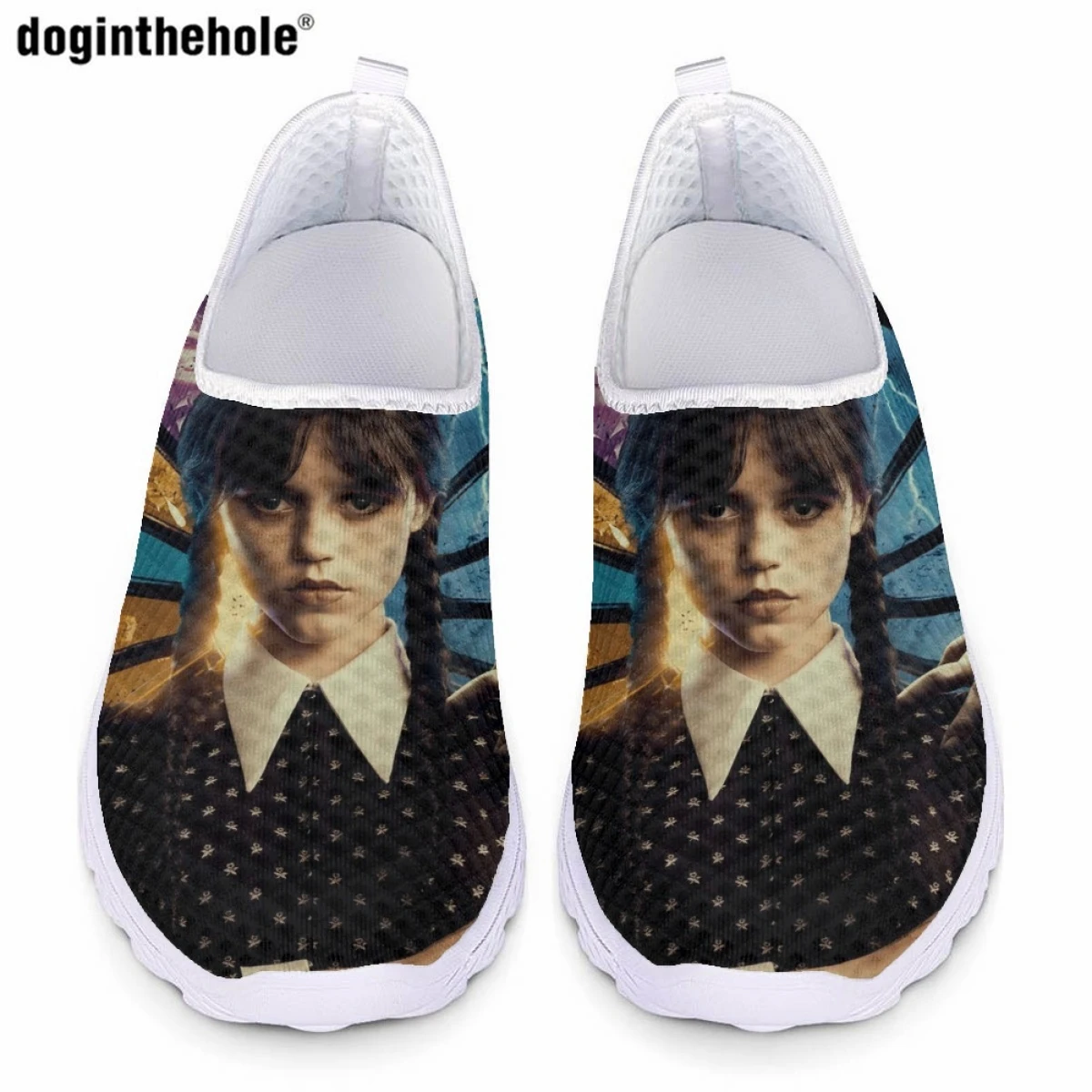 

Модные летние женские повседневные кроссовки Doginthehole на плоской подошве, новинка, Лидер продаж, дизайнерские легкие дышащие сетчатые кроссовки с принтом в среду Adams