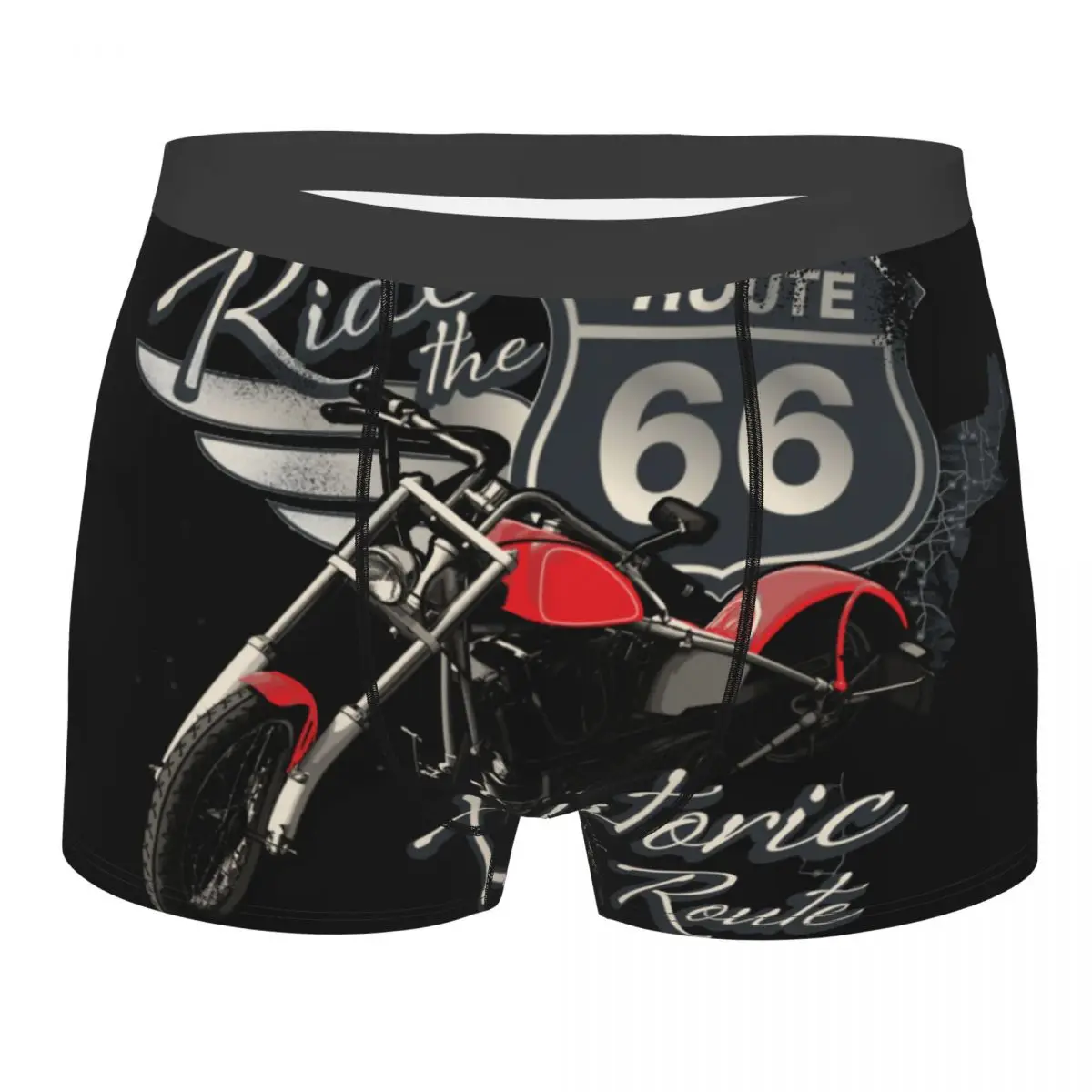 

Man Boxer Briefs Shorts Panties Travel Motorcycle Ride The Historic Route 66 Underwear Mother Road American Homme Underpants