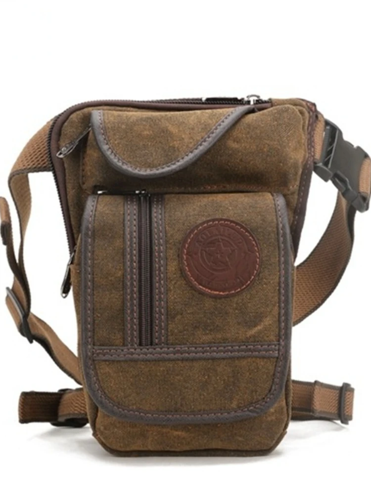 

Outdoor Sports Mountaineering Belt Bag Men's Canvas Hanging Leg Bag Multifunctional Crossbody Shoulder Bag Belt Hip Waist Bag