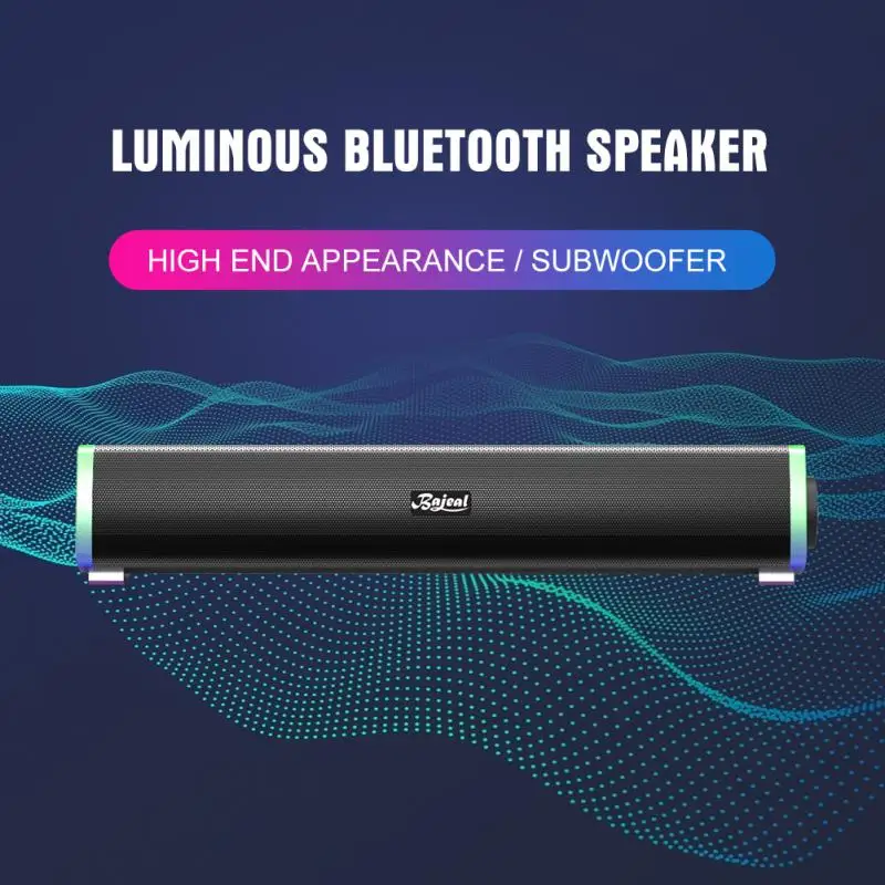 

Mini Long Soundbar Speaker 1500mah Usb Rechargeable Usb Powered Led Ambient Light For Home Party Bar Rgb Speaker Bar