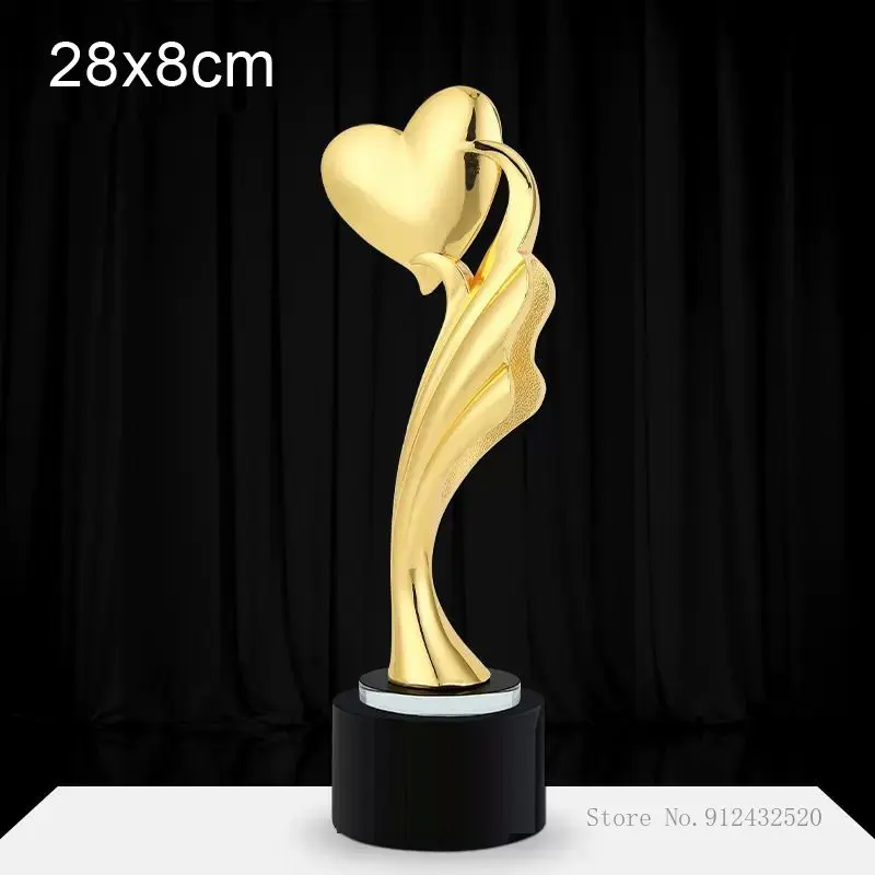 

1pc Creative Engraved Crystal Trophy Customized Anniversary Celebration Employee Award Decor Dance Figure Sculpture Metal Trophy