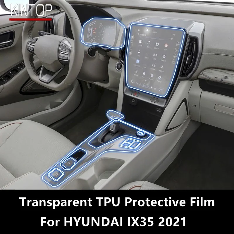 

For HYUNDAI IX35 2021 Car Interior Center Console Transparent TPU Protective Film Anti-scratch Repair Film Accessories Refit