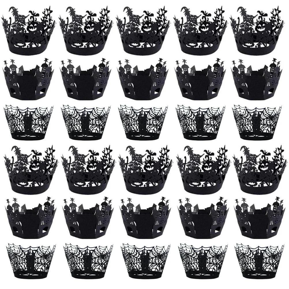 

36pcs Party Cake Cups Cake Paper Cups Cup Cake Case Cupcake Cases Spiderweb Cupcake Liner Horror Party Cake Liner