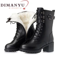 women military boots 2022 new genuine leather large size 41 42 43 fashion women winter boots high heel warm wool boots women