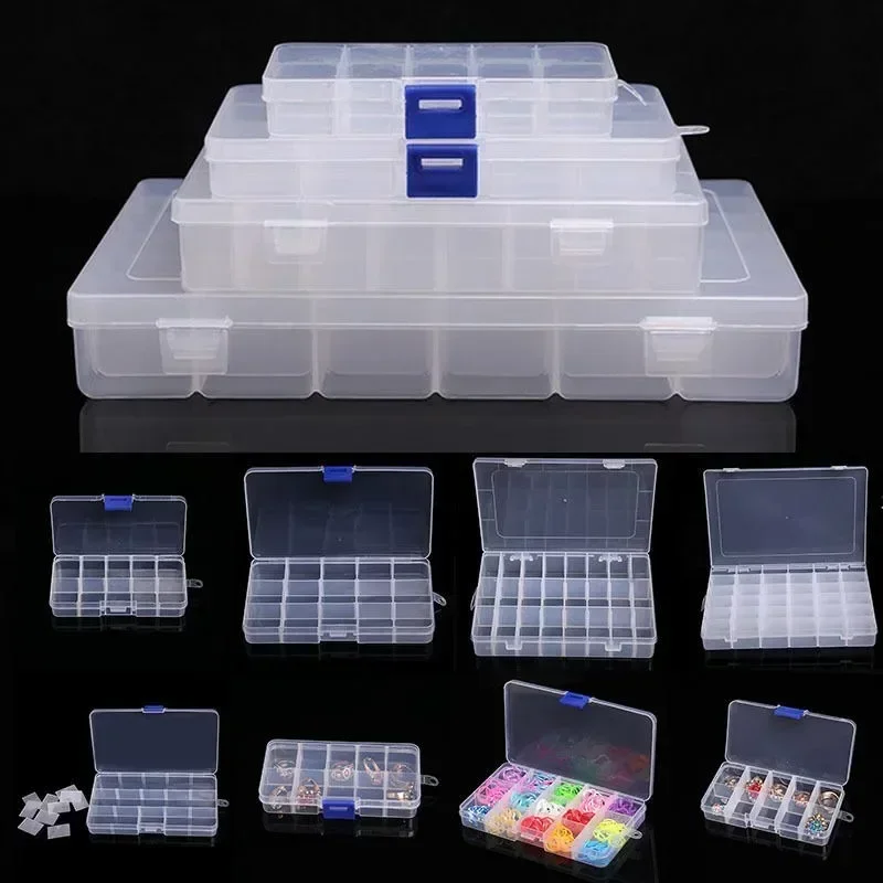 10/15/24/36 Siatki Verstelbare Plastic Sieraden Kralen Pillen Nail Tips Storage Box Case Container Organizer Thuis Leve