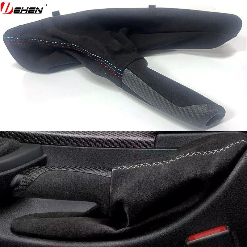 

Ручка ручного тормоза из алькантары с накладкой из углеродного волокна для BMW F30 F31 F32 F33 F36 F80 F81 F82 F83 F84