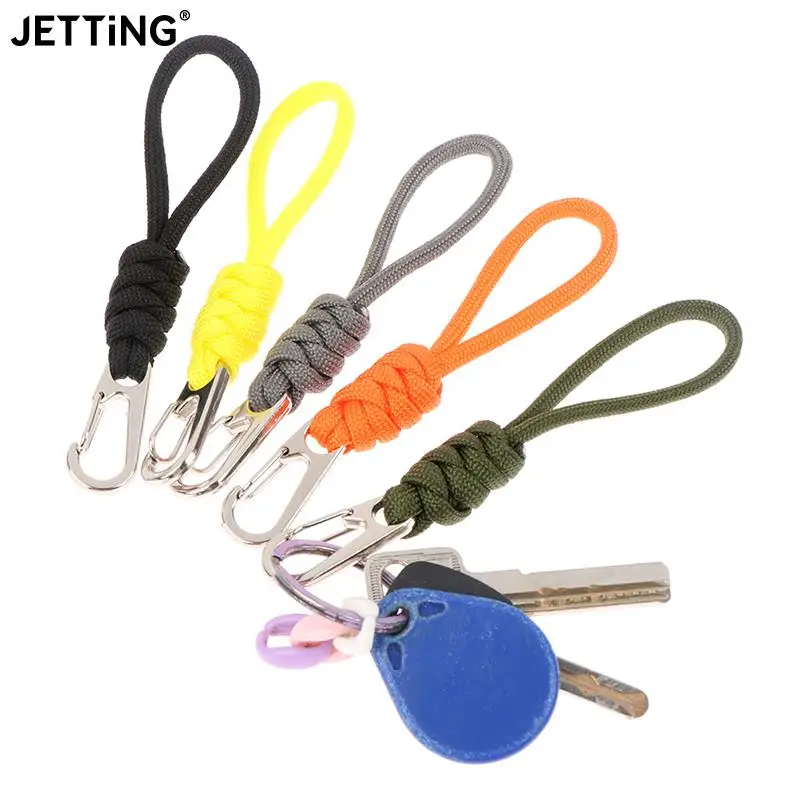 

Paracord Braided Woven Keychain Wrist Rope Bracelet Anti-lost Rope Strap Tactical Survival Tool Backpack Buckle