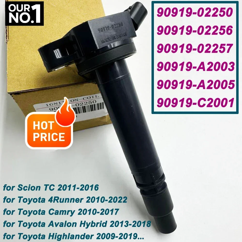 Новая катушка зажигания 90919-02250 90919-02256 для TOYOTA LEXUS Scion TC 90919-02257 90919-A2003 90919-A2005 90919-C2001