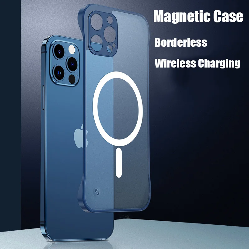 Aluminum Alloy Metal Frame Case For iPhone 13 12 Pro Max Mini with Magnetic Ring Wireless Charger Support case iphone 13 mini