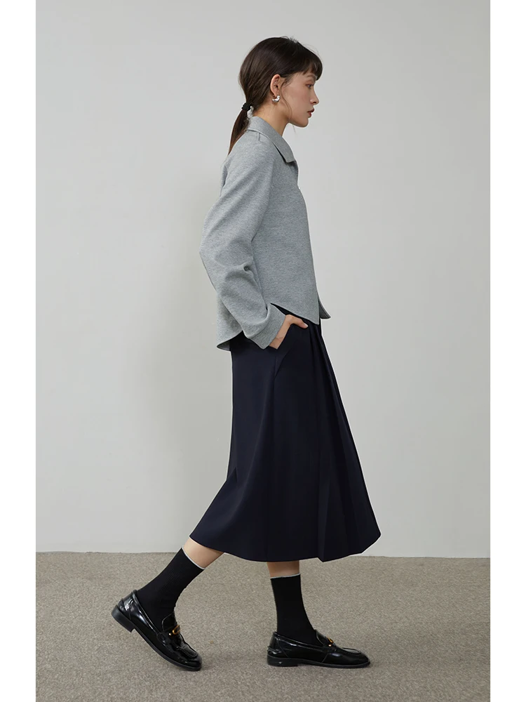 ZIQIAO элегантная тонкая юбка с высокой талией женская зима 2022 темпераментная