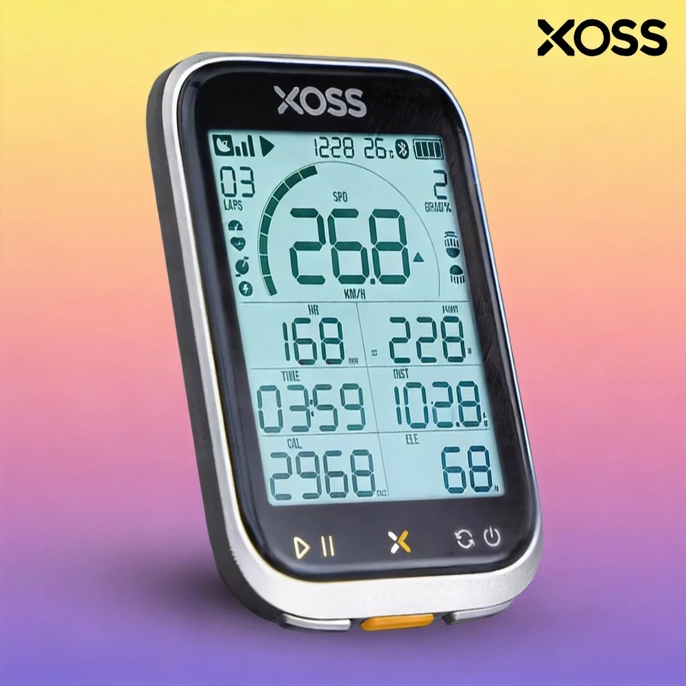 Фото Велокомпьютер XOSS G3+ Plus G+ Gen3 с GPS, 2,8-дюймовым экраном, спидометром, функцией тренировок, защитой IP67, беспроводным подключением ANT+, одометром для шоссейных и горных велосипедов №1