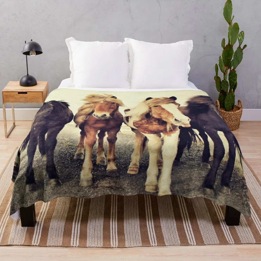 

Horses Throw Blanket Furry Blanket Fashion Sofa Blankets