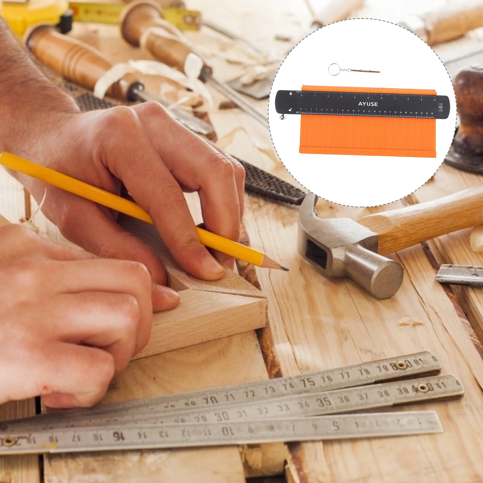 

1pc Irregular Shape Gauge Shape Ruler Irregular Profile Measuring Hand Tool