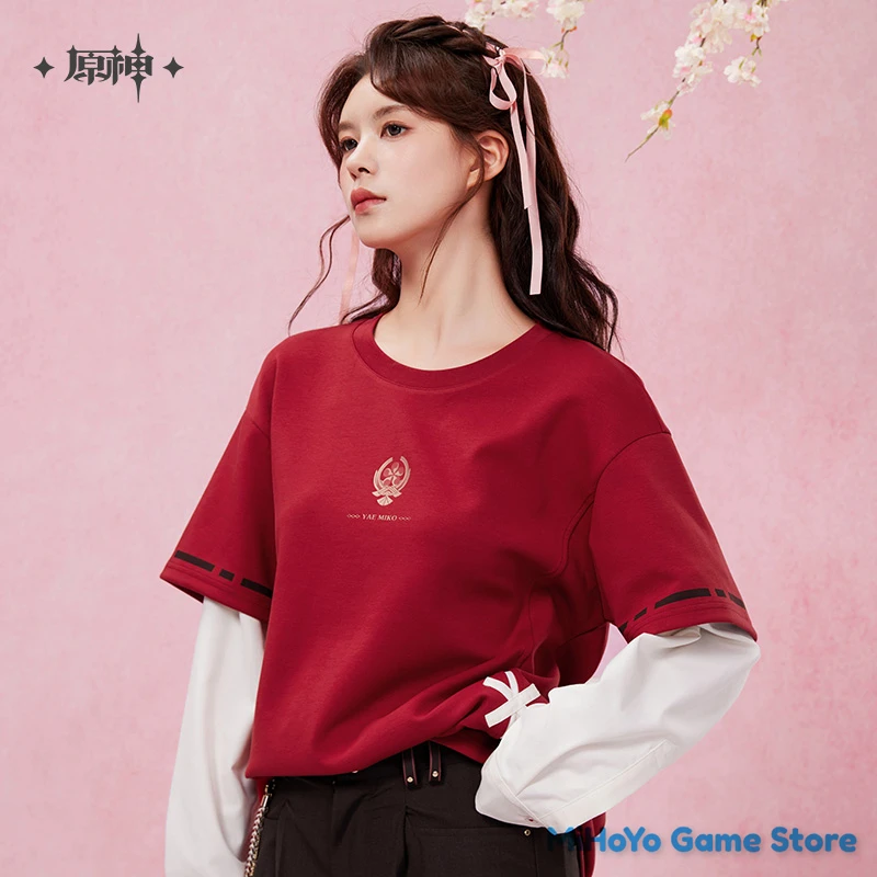 [Подлинная] футболка Yae Miko MiHoYo официальный оригинальный Genshin Impact тематическая