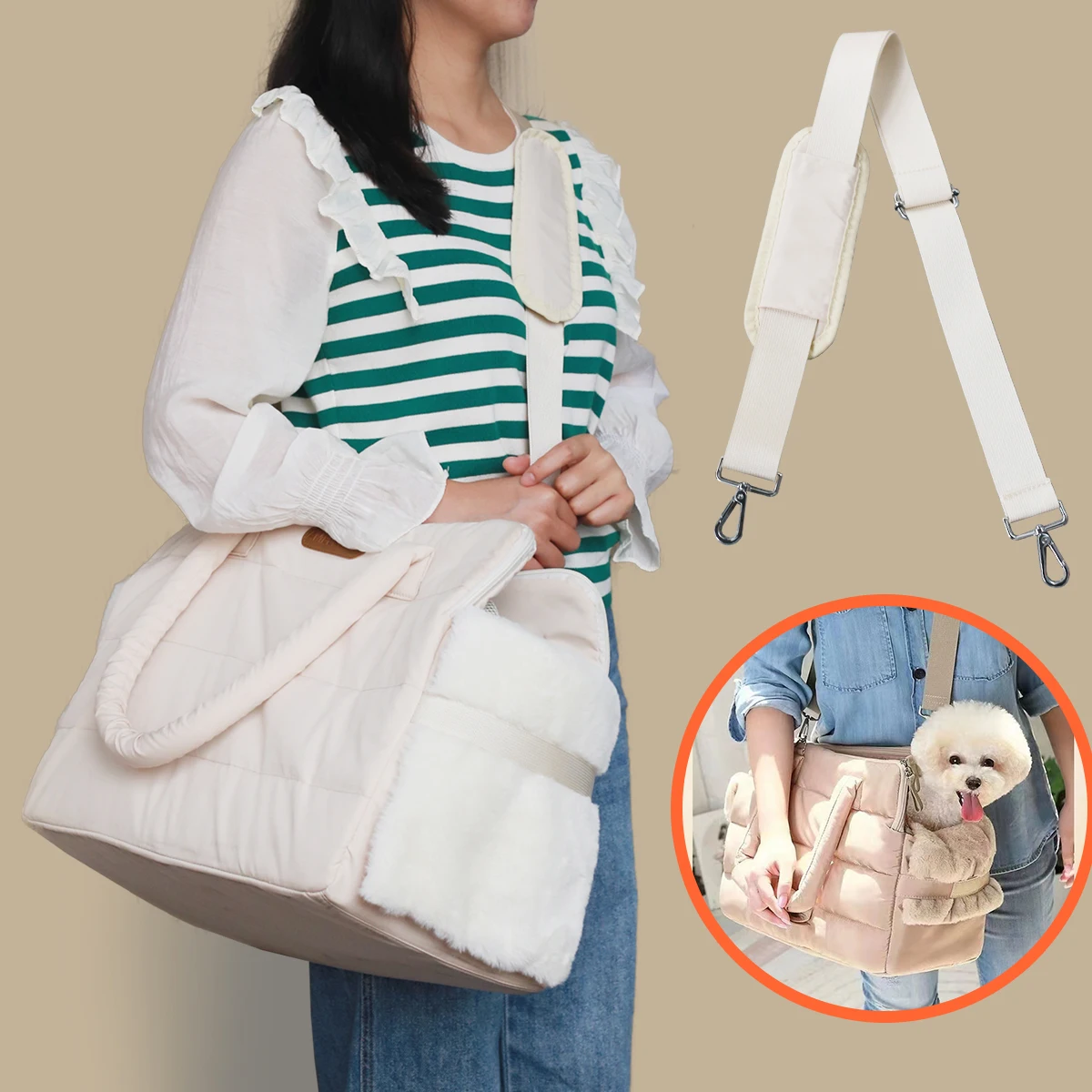 

Воздухопроницаемая переноска для питомцев, теплая переносная сумочка-тоут для маленьких кошек, зимняя уличная Хлопковая сумка с регулируемым ремешком для щенков