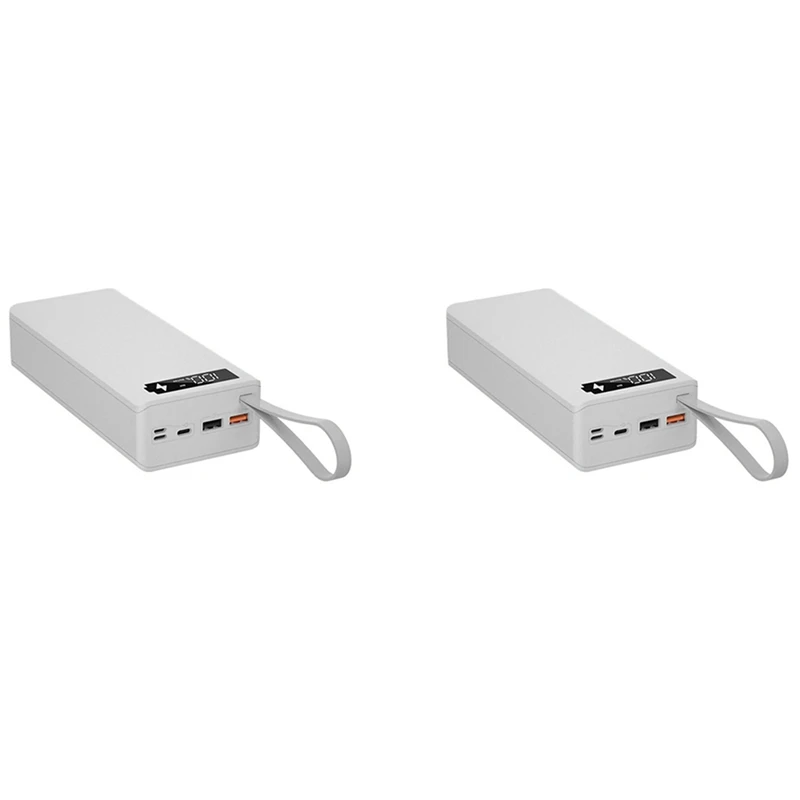 

2Pcs 16X18650 Battery Storage Box PD QC3.0 Quick Charge DIY Power Bank Box Case 18650 Battery Holder Box White