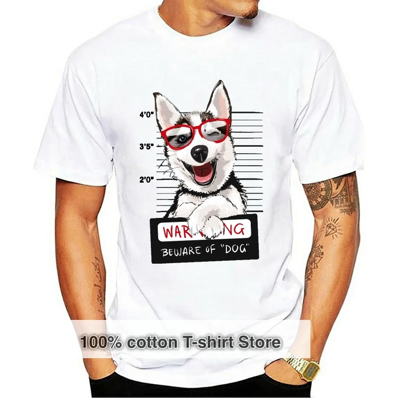 Funny Siberian Husky T Shirt Fashion Casual Cotton Tee Men Short Sleeved Novelty Cute Dog T-shirt Streetwear Summer Tops Present