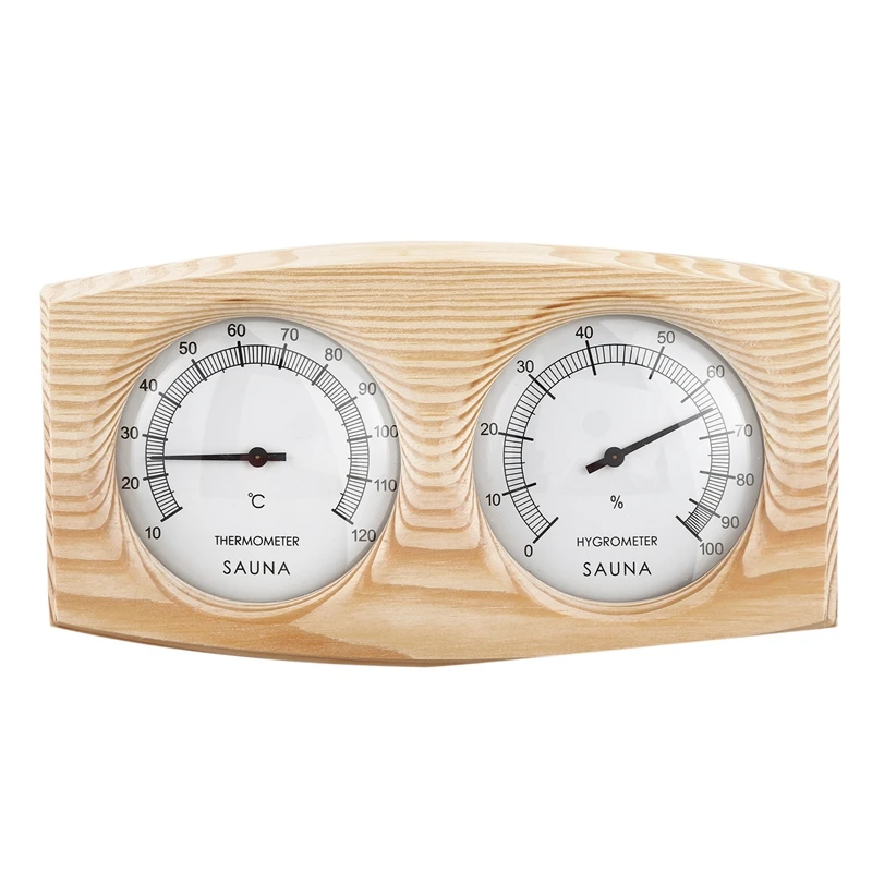 

Деревянный термометр-гигрометр для сауны, комнатный термометр для паровой сауны, прибор, измеритель влажности, термостойкий доступ к сауне