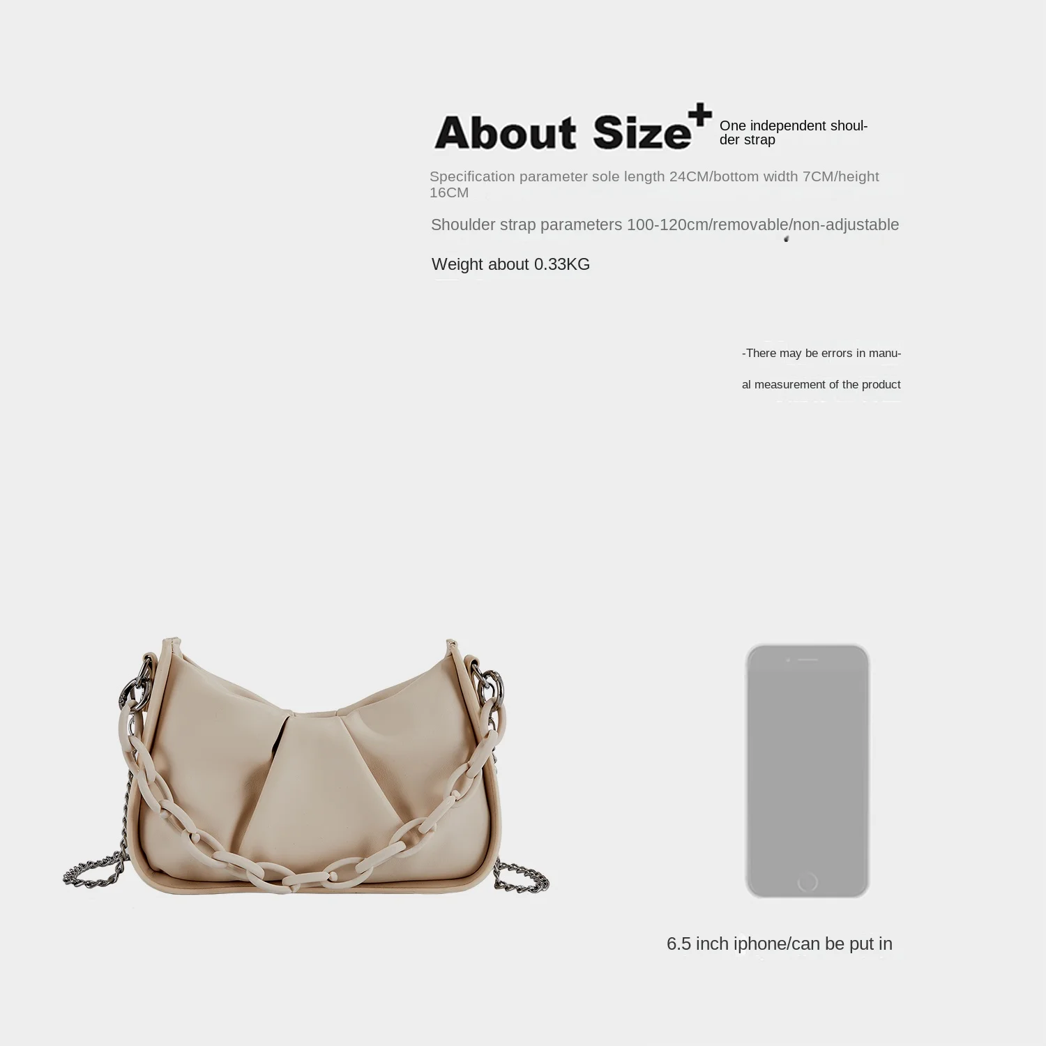 2023 Trendy Solid Color Chain Bag for Women Original Design Crossbody Hobo Bag Portable Texture Handbags PU Leather Light Weight