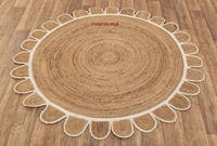 rug 100 natural jute braided style reversible area rug rustic look carpet rug