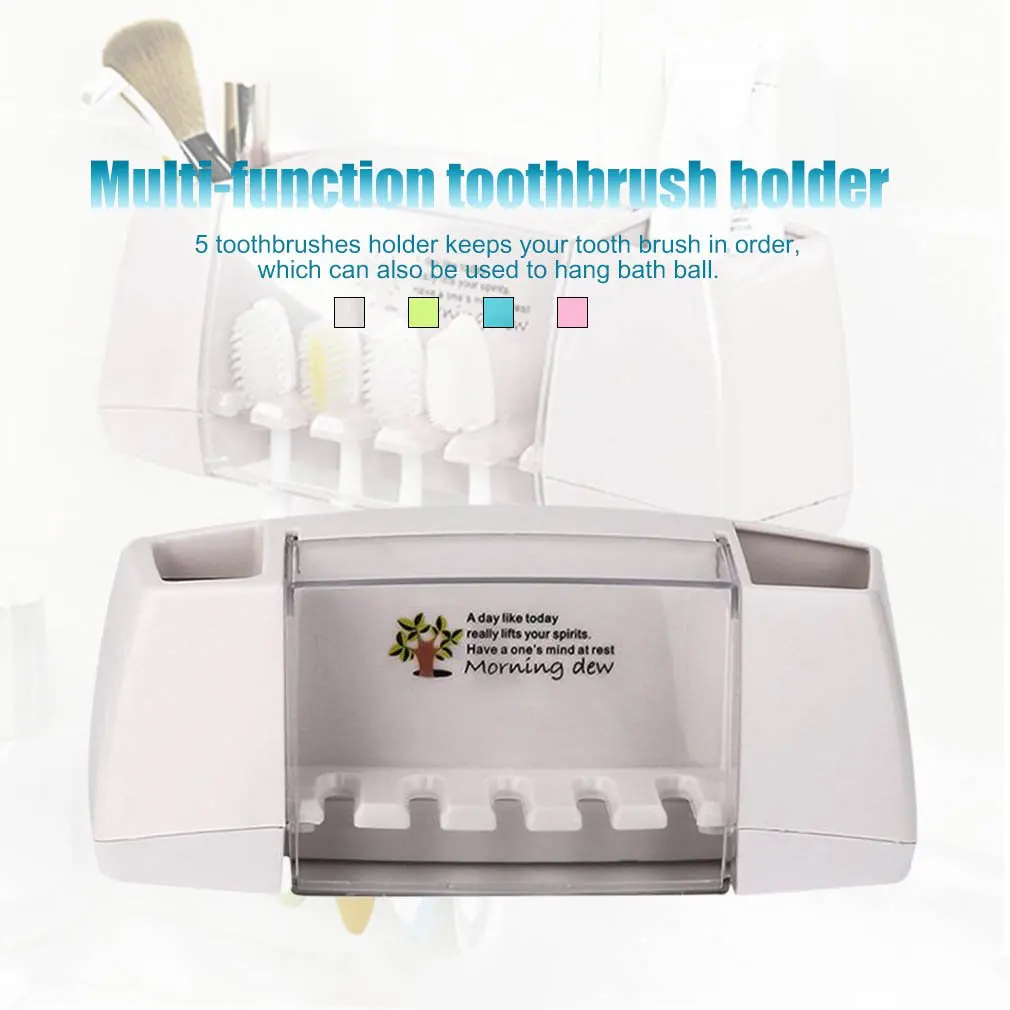 

Hot Multifunctional Toothbrush Racket Holder Storage Box Bathroom Makeup Accessories Products Sets Suction Hooks Kitchen Holder
