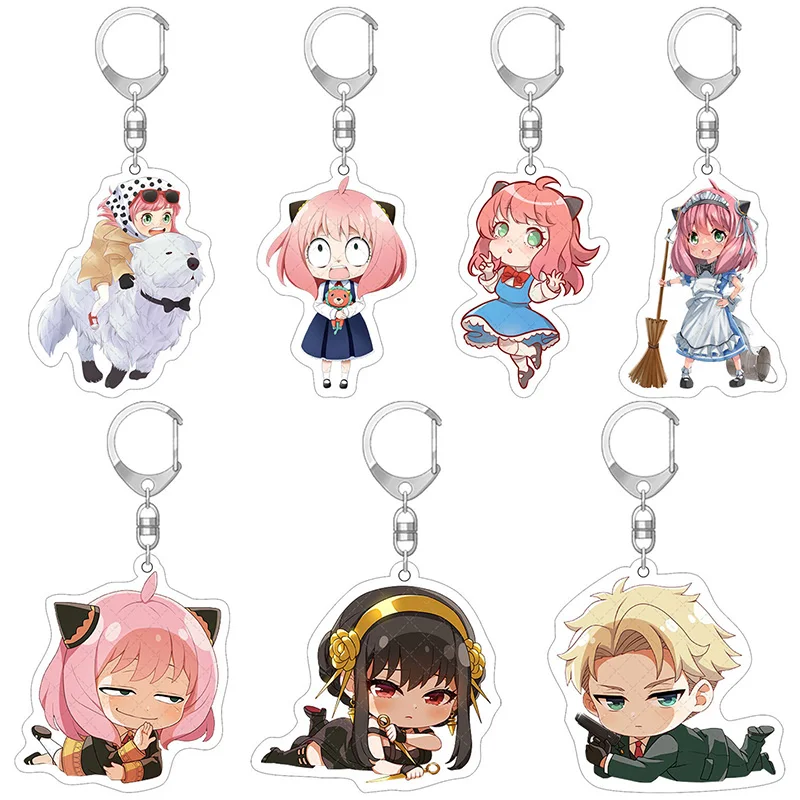 

SPY X FAMILY Kawaii Cosplay Keychain Twilight Yor Forger Anya Forger Keyring Cartoon Print Acrylic Key Chain Ring Anime Jewelry