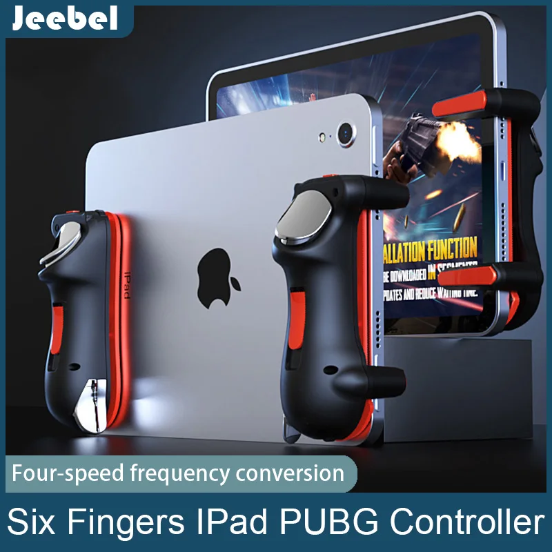 

Контроллер для Ipad PUBG с шестью пальцами, емкость, регулируемый триггер для мобильных игр, джойстик с кнопкой L1R1, аксессуары для планшетов