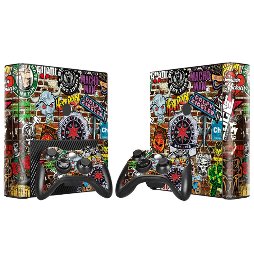 Новый дизайн наклейка Виниловая для консоли Xbox 360 E + 2 шт. наклеек контроллеров |
