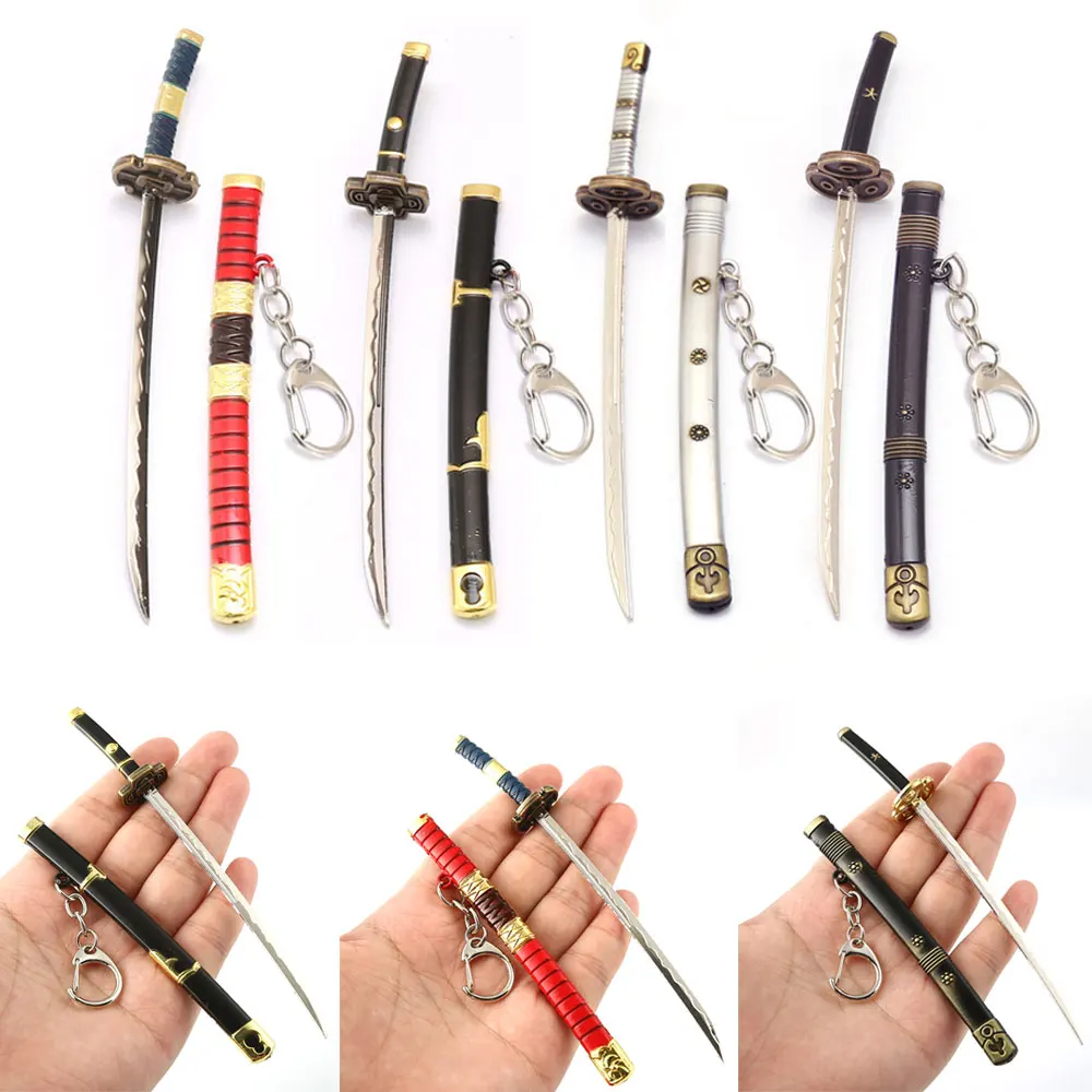 

Anime One Piece Keychain Roronoa Zoro Sword Blade Key Chain Ring Men Car Bag Keychains Chaveiro Fashion Jewelry