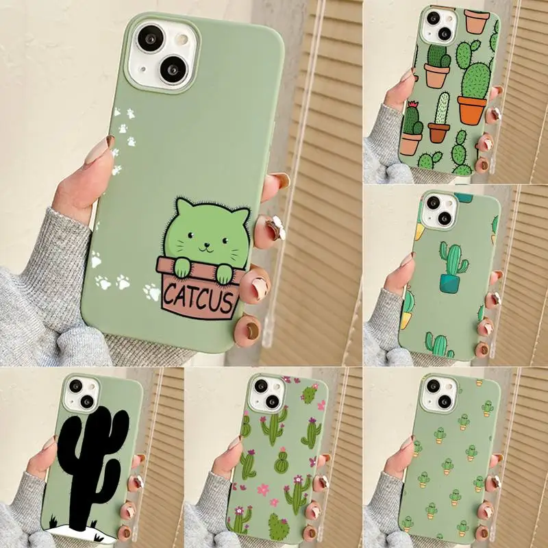 

Cute Cactus Phone Case For Iphone 7 8 Plus X Xr Xs 11 12 13 Se2020 Mini Mobile Iphones 14 Pro Max Case