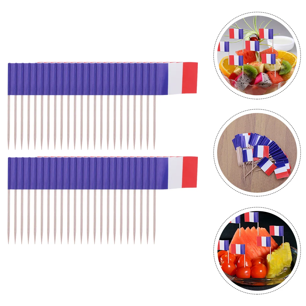 

Flag France Flags Decorative Picks Stick Toothpicktoothpicks Mini Fruit French Solar Outdoor Cake Lights Country Cupcake Labels