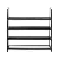 4 tiers shoe rack shoe tower shelf storage organizer for bedroom entryway hallway and closet black color shoe